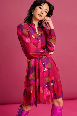 POM Amsterdam Dress - Brushwork Fiery Pink