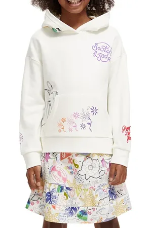 Scotch&Soda Loose-fit Artwork Hoodie Off White
