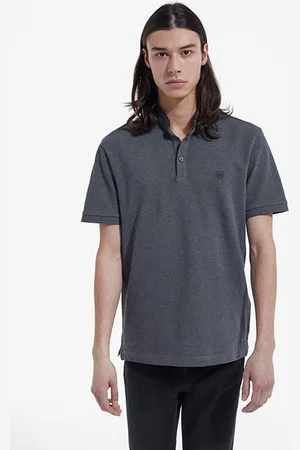 The Kooples Short-sleeved Polo Shirt With Piping Detail Grey-navy
