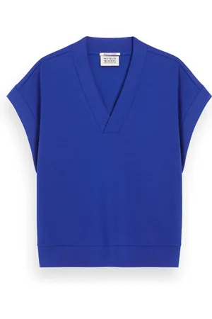 Scotch&Soda V-neck Sleeveless Modal Sweatshirt Electric Blue