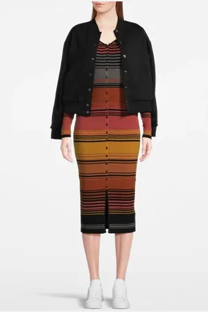 Scotch&Soda Sweater Midi Dress Black Night Ombre Stripe