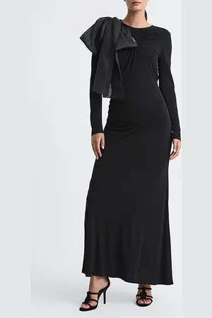 Reiss Savannah-exaggeated Maxi Dress Black