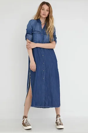 Bella Dahl Maxi Shirt Dress Dark Ombre Wash