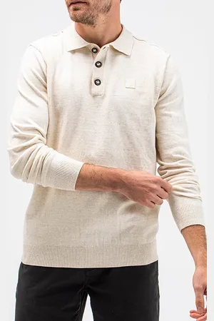 Butcher of Blue Lt Clifden Polo L/s Beige Grey