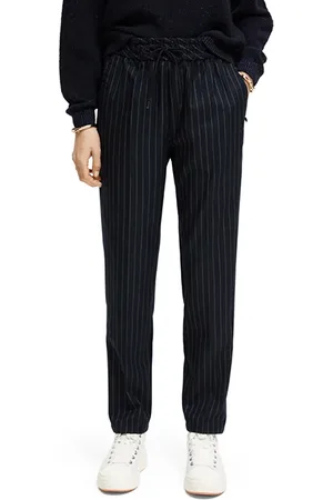 Scotch&Soda Maia - Mid Rise Tapered Leg Pinstripe Jogger Night Pinstripe