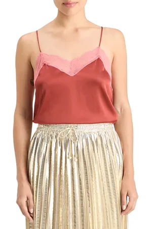 Scotch&Soda Satin Camisole With Lace Detial Terracotta