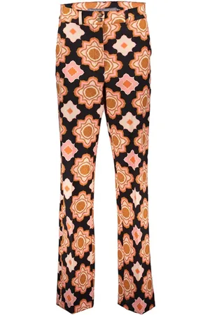 Geisha Pantalon Printed Orange/pink/black