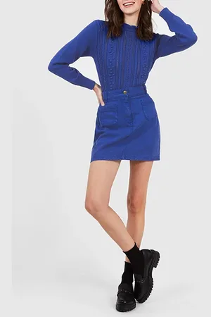 ICODE Electric Blue Decorative Knit Sweater