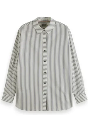 Scotch&Soda Oversized Fit Shirt With Stripes Dusty Blue Rope Stripe