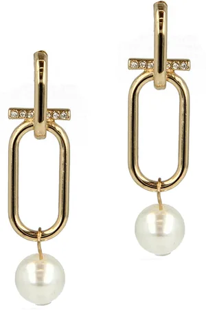 Otazu Golden Pearl Earrings White + Gold
