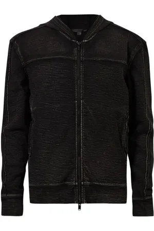 John Varvatos Norton Ls Hightwist Slub Ctn Pullover Ho Black