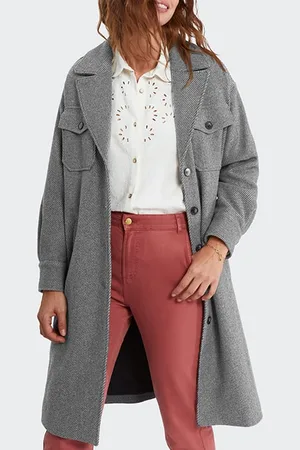 ICODE Grey Overshirt-style Long Coat