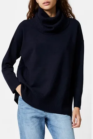 French Connection Babysoft Rib Cowlneck Jumper Blackberry