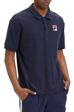 Fila Liverpool Towelling Polo Shirt Black Iris