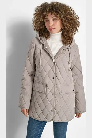 DKNY Bttndwn Quilt Jkt Thistle