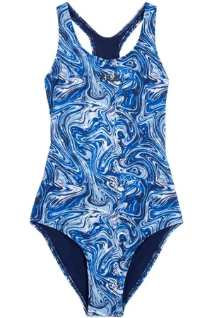 Fila Saki Aop Racer Back Swimsuit Blue Acrylic Aop