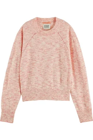 Scotch&Soda Pointelle Detail Crewneck Pullover Pink Punch Melange