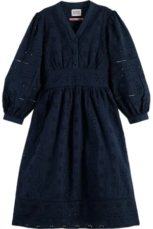 Scotch&Soda Long-sleeved Broderie Anglaise Dress Night