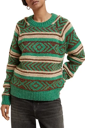 Scotch&Soda Metallic Fair Isle Pullover Frozen Mint
