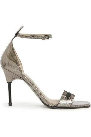 AllSaints Betty Snake Sandal Gunmetal Grey