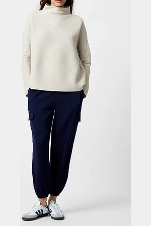French Connection Babysoft Rib Mock Neck Jumper Camel
