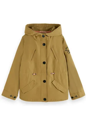Scotch&Soda Hooded Zip-thru Cotton Parka Camel