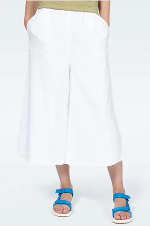 American Vintage Large Cropped Pants High Waist Blanc