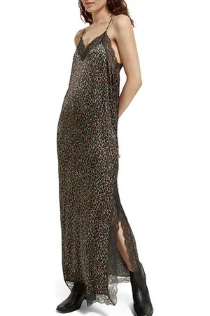Scotch&Soda Cami Dress With Lace Detail Creatures Of The Night Field Gre