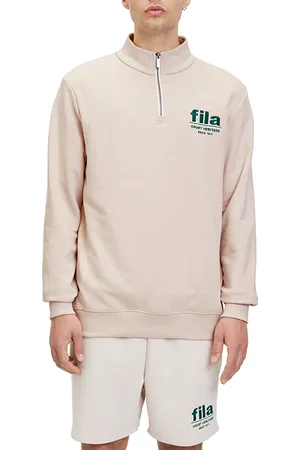 Fila Lisbon Graphic Half-zip Sweater Oatmeal Melange