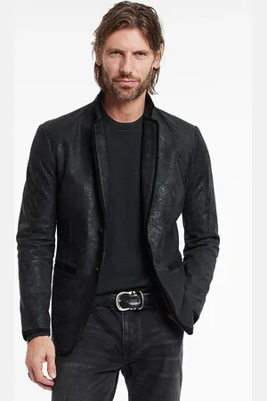 John Varvatos Notch Lapel Jacket With Trim Tapes Black