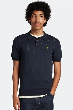 Lyle & Scott Dot Cable Polo Dark Navy