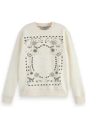 Scotch&Soda Relaxed Fit Crewneck Sweater Aged White
