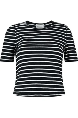ANOTHER LABEL Elyne T-shirt Black White Stripe