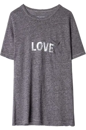 Zadig & Voltaire Zadig & Voltaire Amber Word Linen T-shirt Blueberry