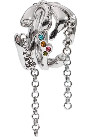 Bimba y Lola Textured Chain Crystals Earring