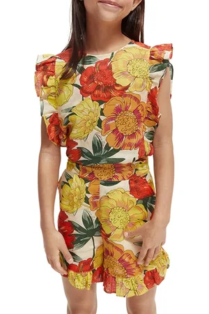 Scotch&Soda Girls All-over Printed Ruffled Top Combo J