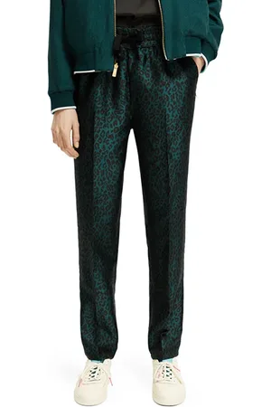 Scotch&Soda Maia - Mid Rise Tapered Leg Leopard Jacquard Jogger Creature