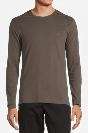 AllSaints Brace Ls Crew Ash Khaki Green