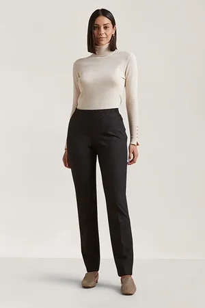 Elena Miro Slim Technical Fabric Trousers Black