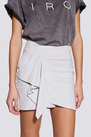 IRO Zyrma Leather Skirt In Off White