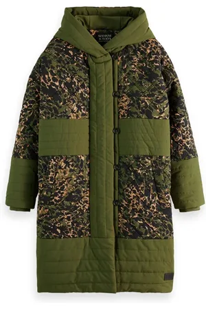 Scotch&Soda Quilted Parka In Print Mix With Repreve® Filling Leocamo Dar