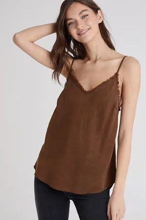 Bella Dahl Frayed Cami Chestnut Brown