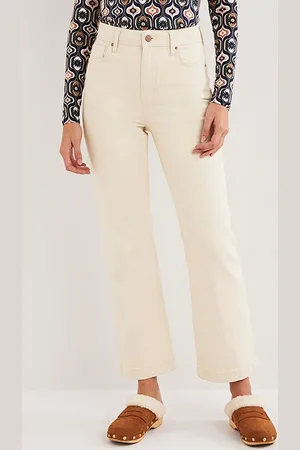 Boden Rigid Cropped Flare Jeans Ecr