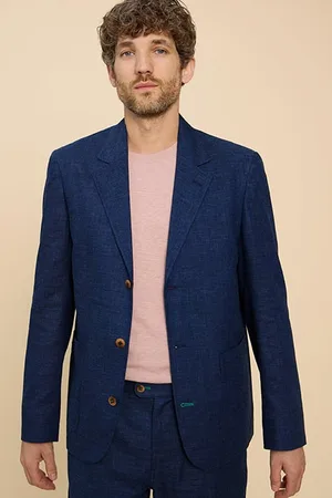 White Stuff Linen Blend Blazer Dark Navy