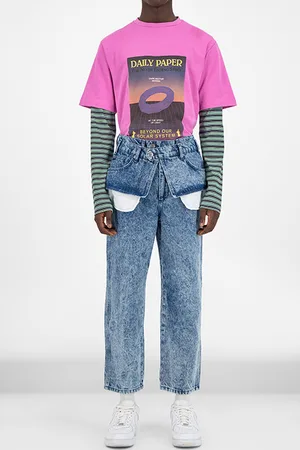 Daily paper Blue Denim Acid Wash Glart Pants