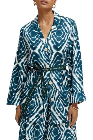 Scotch&Soda Pyjama Loose Fit Blazer Disco Tie Dye Bottle Green