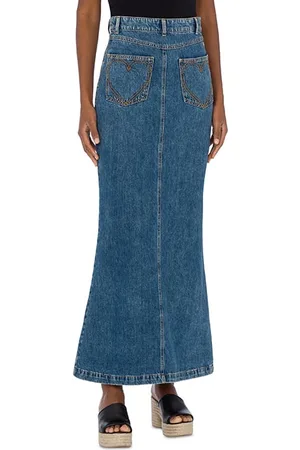 Moschino Heart Pockets Denim Skirt Blue