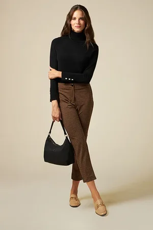 Oltre Milano-stitch Pattern Chino Trousers Natural