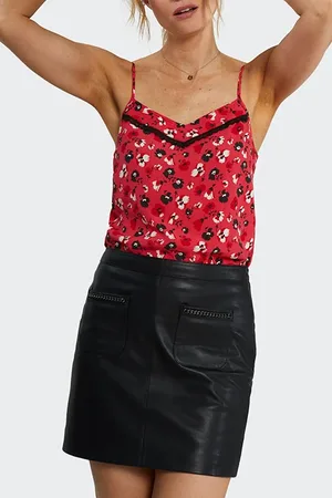ICODE Flash Pink Rock Floral Print Lingerie-style Top