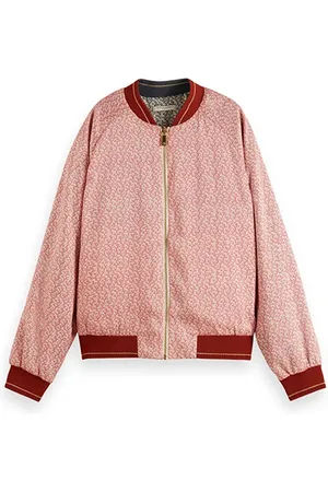 Scotch&Soda Printed Reversible Bomber Jacket Coral